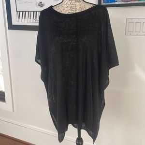 Neiman Marcus Cotten black linen blend poncho size p/s